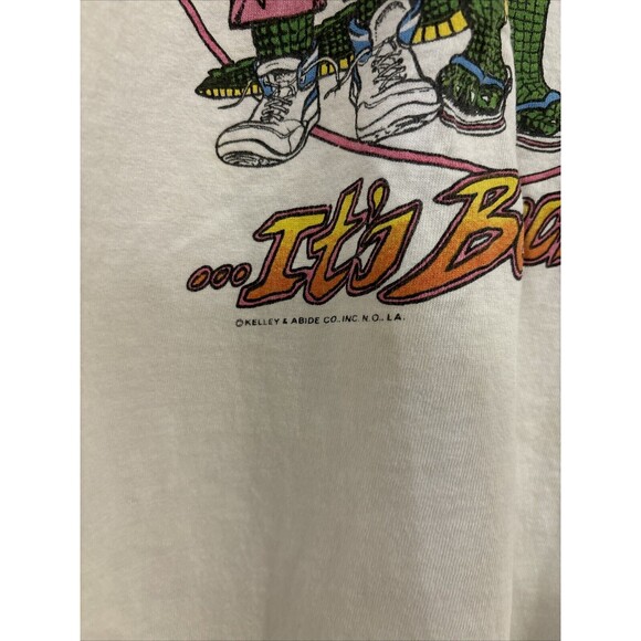 Vintage 80s Jerzees Single Stitch T Shirt Florida It's Beachin' Alligators XL - Picture 3 of 6